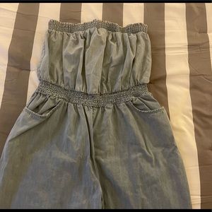 Strapless Jean Romper
